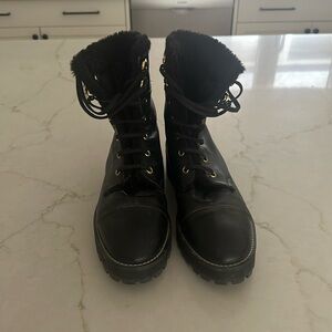 Stuart Weitzman Fleece Lined Combat Boots